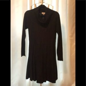 Black cow neck sweater dress